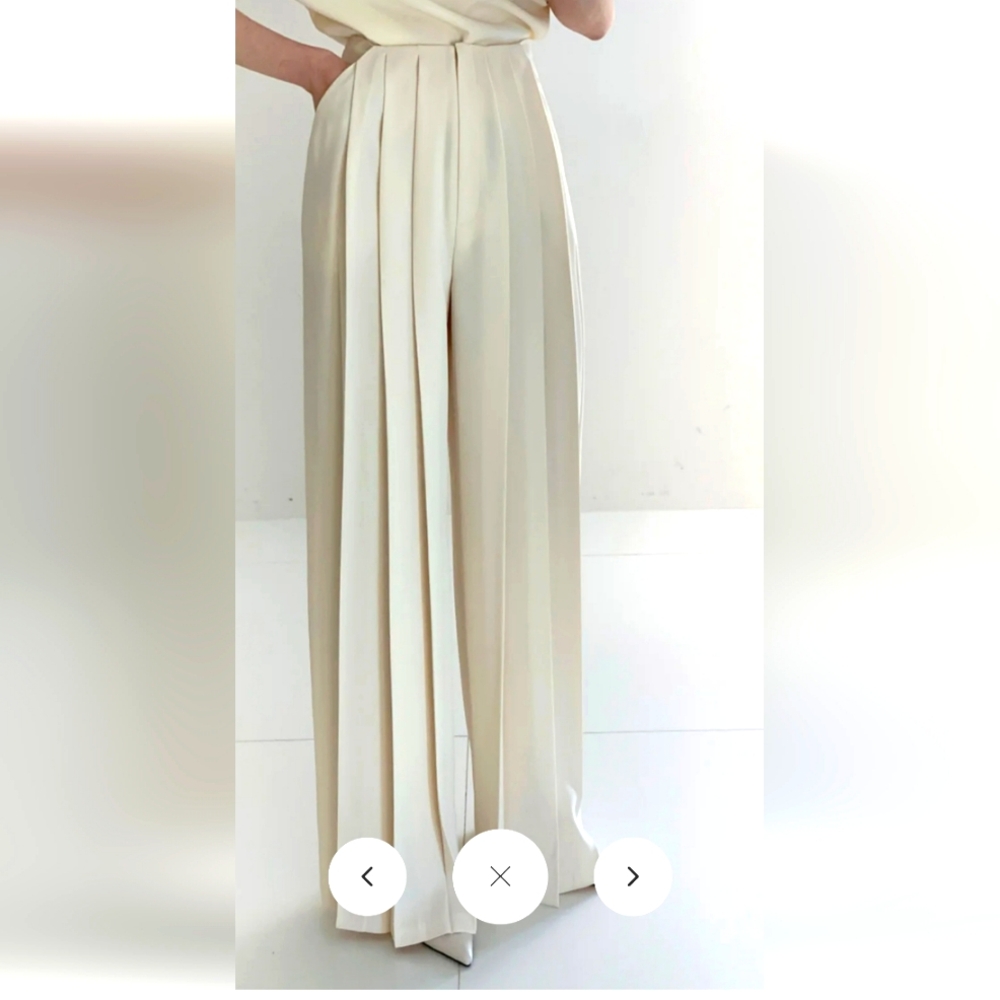 Commense pleated high waist wide leg pants